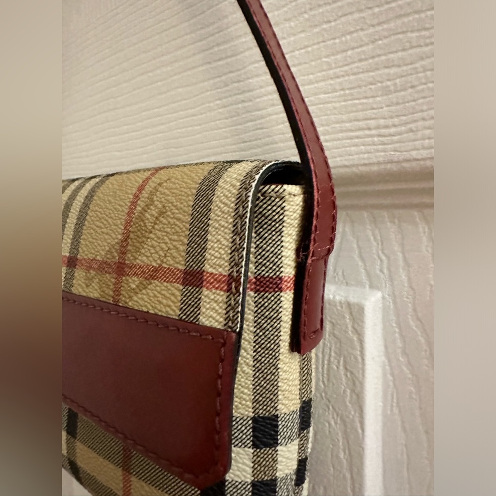 Burberry Haymarket Nova Check Coated Canvas And Leather Small Shoulder Bag - Picture 3 of 8